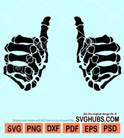 Thumbs up skeleton hands svg