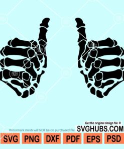 Thumbs up skeleton hands svg