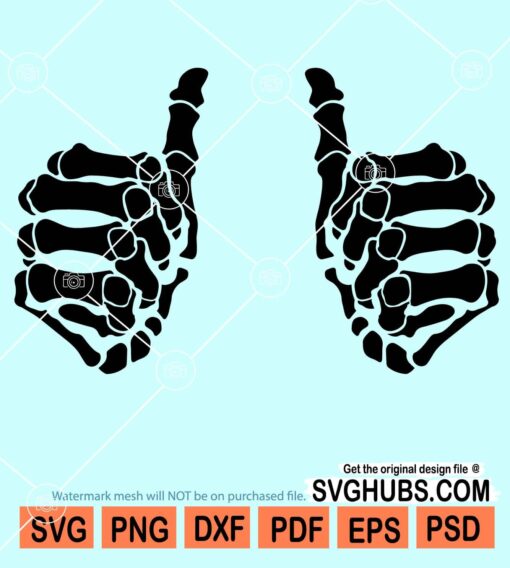 Thumbs up skeleton hands svg