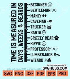 Time is measured in days weeks and beards svg