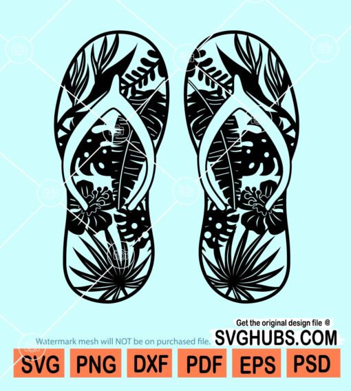 Tropical flip flops svg