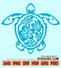 Turtle hibiscus flower svg