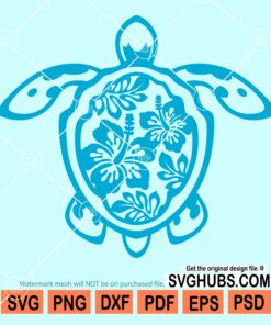 Turtle hibiscus flower svg