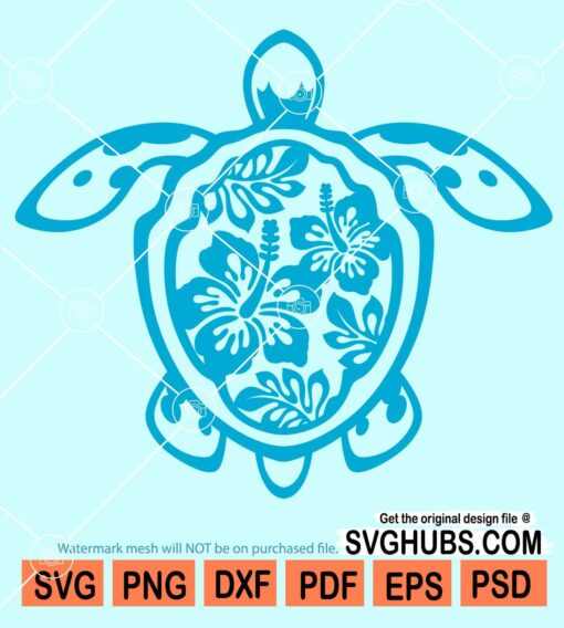 Turtle hibiscus flower svg