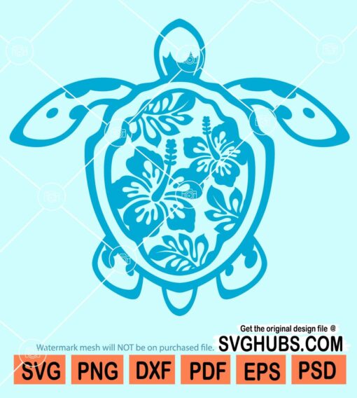 Turtle hibiscus flower svg