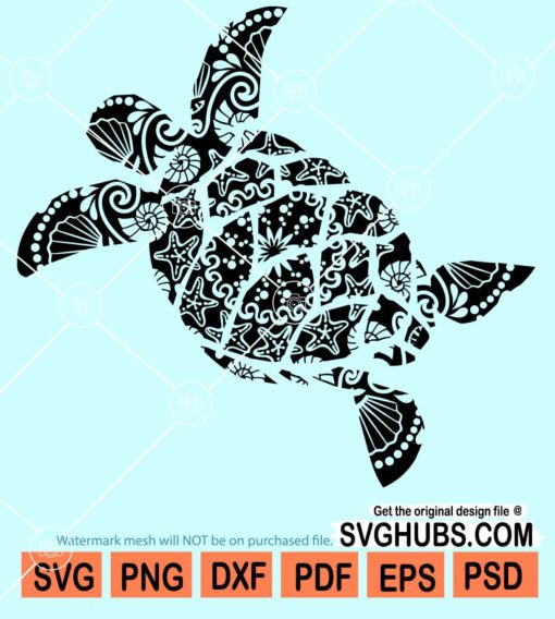 Turtle mandala svg