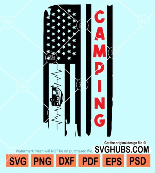 USA Camping flag svg