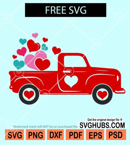 Valentine Truck SVG free