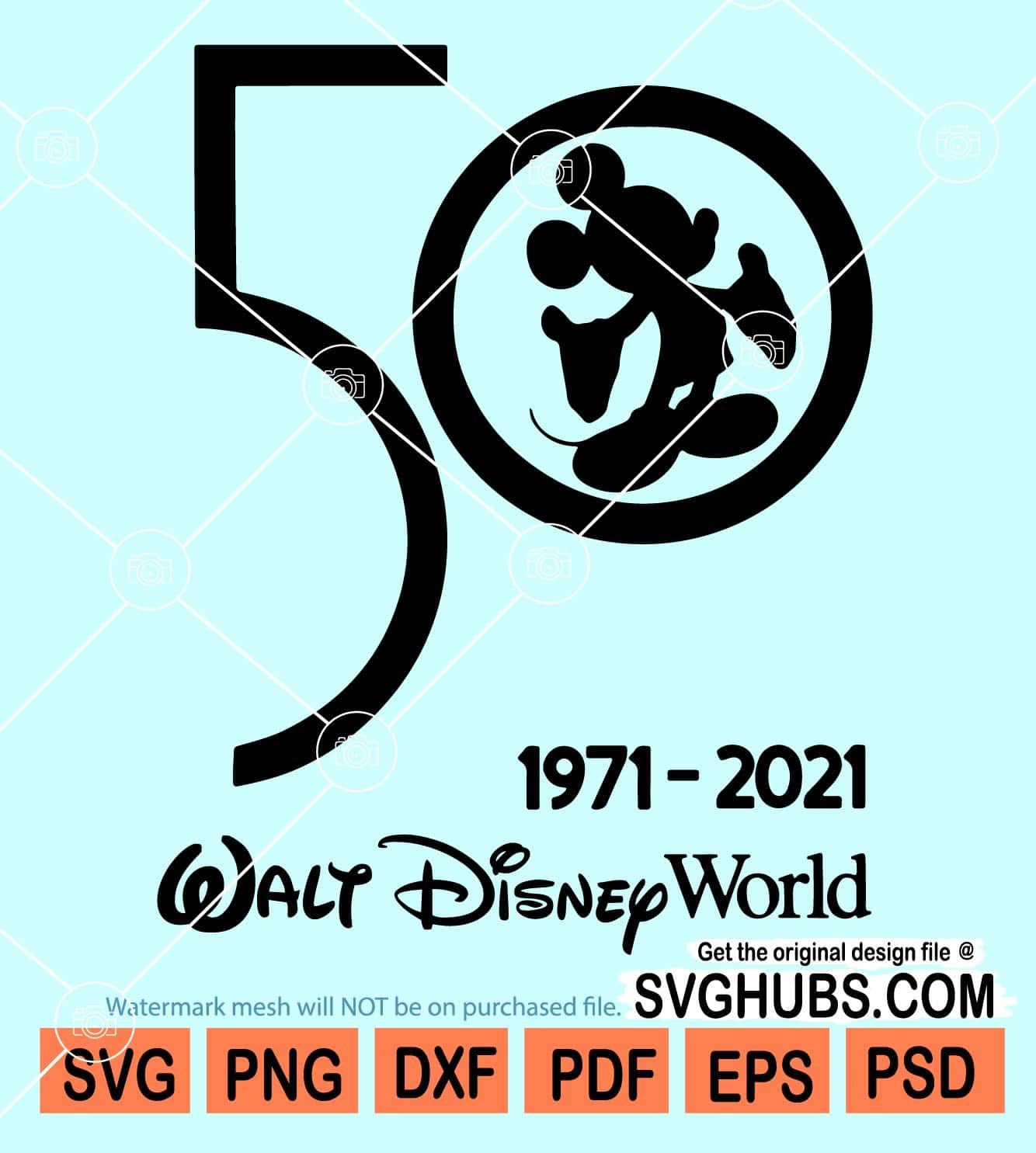 Walt Disney World 50th Anniversary svg, Mickey Mouse 50th Anniversary