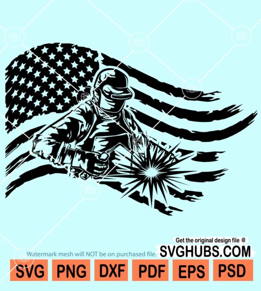 Welding American flag svg