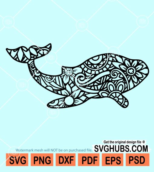 Whale mandala svg