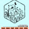 Wildflowers hexagonal frame svg
