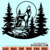 Wildlife and Howling Wolf Scene svg