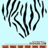 Zebra print heart svg