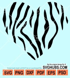 Zebra print heart svg