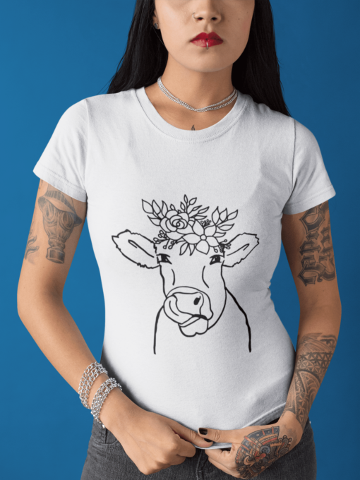 floral cow png