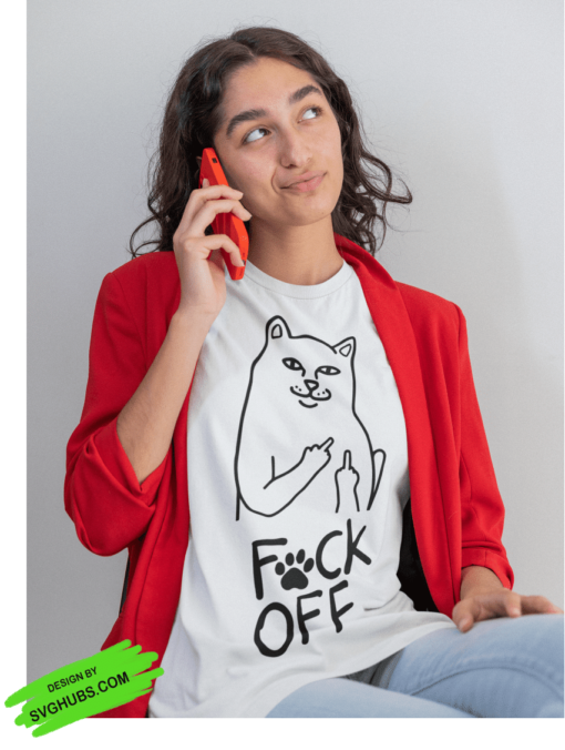 Cat middle finger SVG