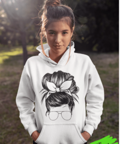 messy bun with sunglasses png