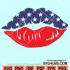 4th Of July lips svg