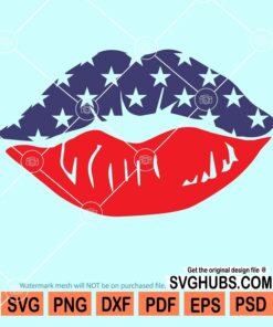 4th Of July lips svg