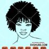 Afro woman coily hair svg