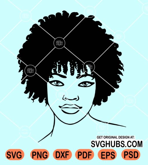 Afro woman coily hair svg