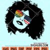 Afro woman face with sunglasses svg