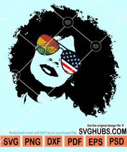 Afro woman face with sunglasses svg