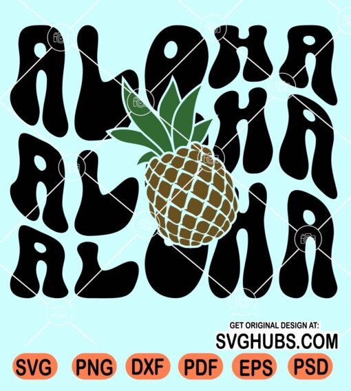 Aloha wavy text svg file