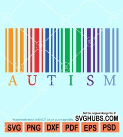 Autism colorful barcode svg