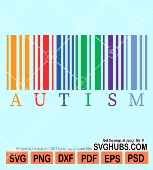 Autism colorful barcode svg