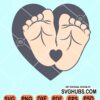 Baby feet love heart svg