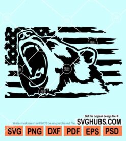 Bear American flag svg