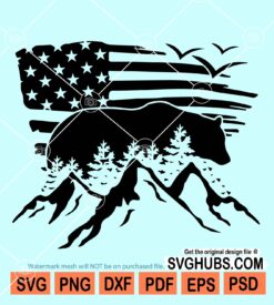 Bear mountain and forest svg