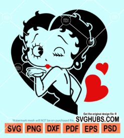 Betty boop kiss svg