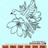 Bird with flowers svg