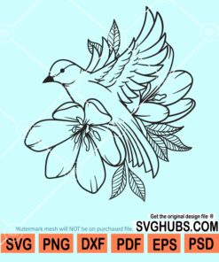 Bird with flowers svg