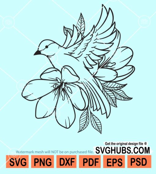 Bird with flowers svg