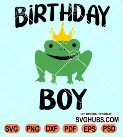 Birthday boy frog svg