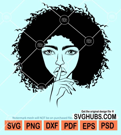 Black woman face clipart svg