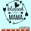 Blessed mom arrow wreath svg