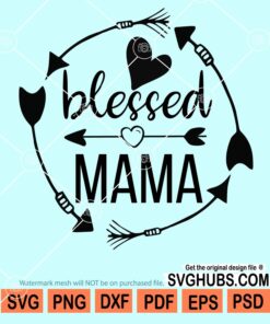 Blessed mom arrow wreath svg