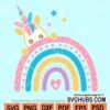 Boho unicorn rainbow svg
