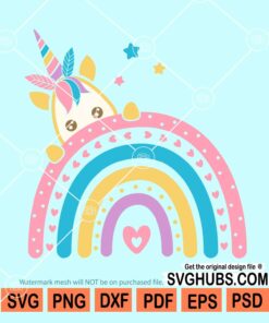 Boho unicorn rainbow svg