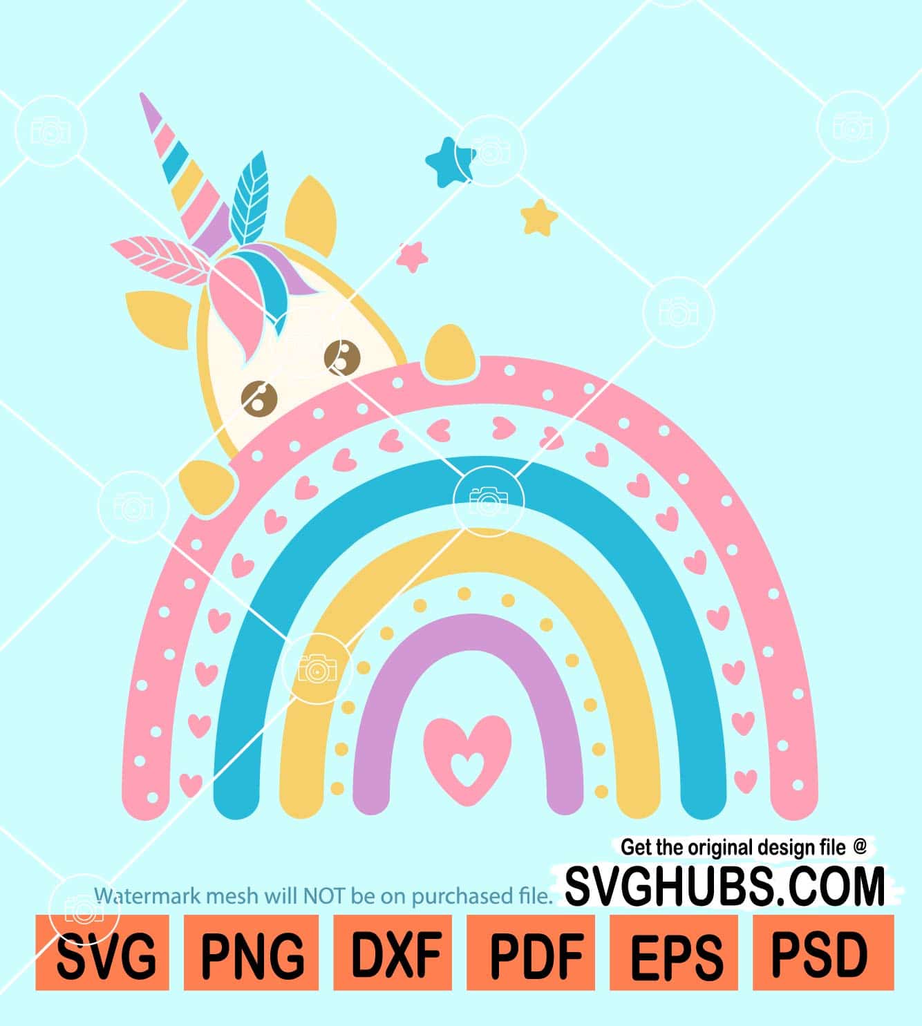 Boho unicorn rainbow svg, Unicorn Rainbow SVG, Rainbow Unicorn SVG File