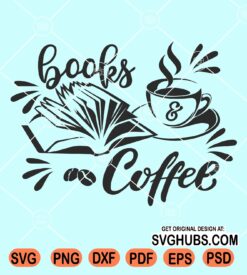 Books and coffee svg