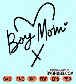 Boy mom love heart svg