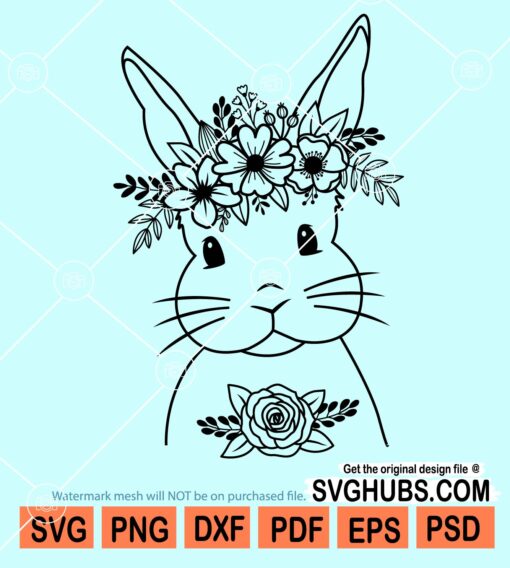 Bunny floral svg