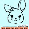 Bunny head with bow svg