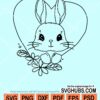 Bunny with flowers svg